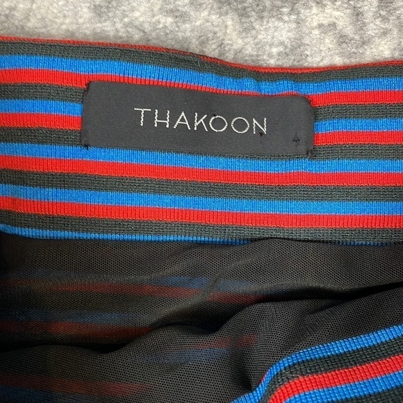 Thakoon Striped Bodycon Mini Skirt Rainbow Sz 10 - Picture 7 of 10